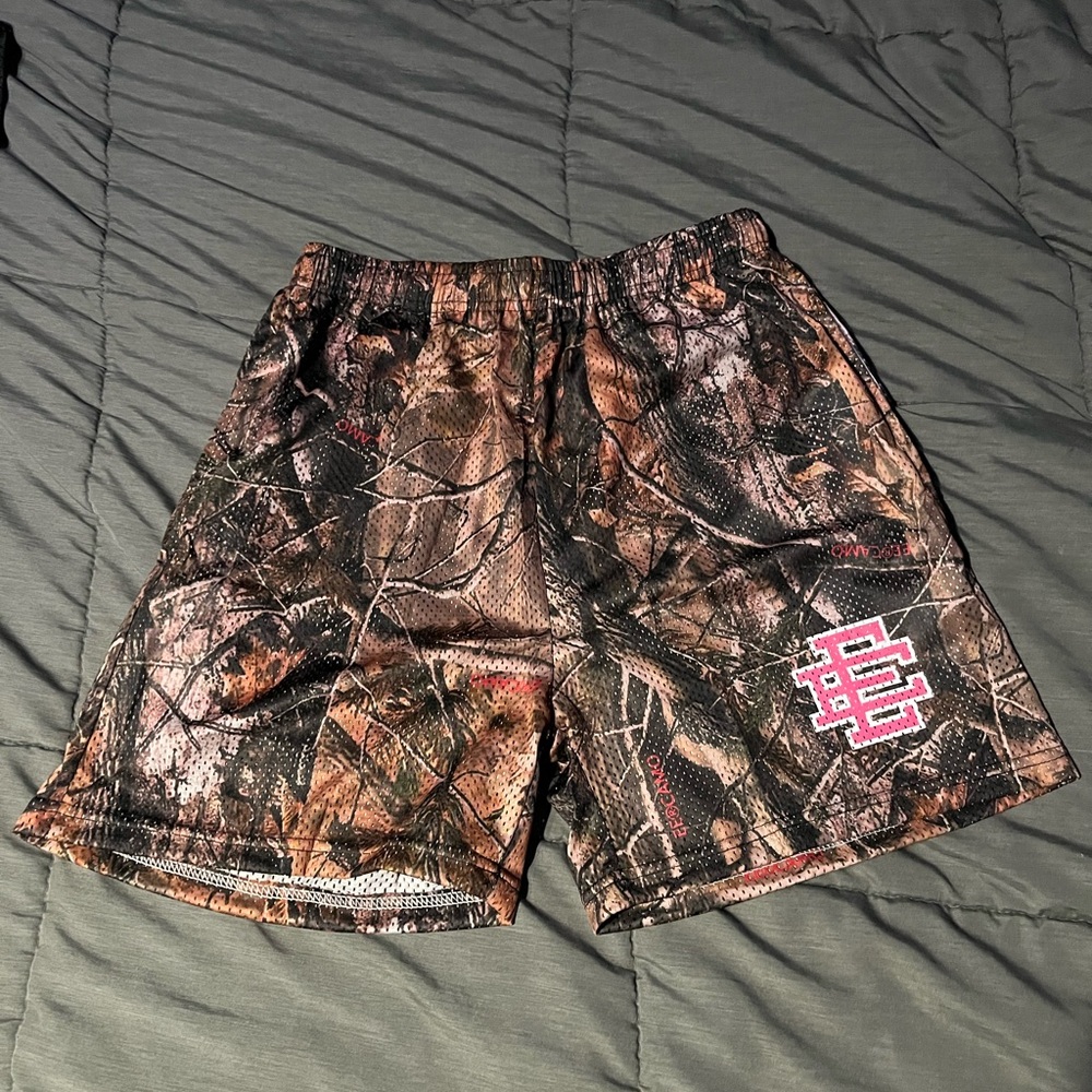 Eric Emanuel Camo Shorts with Pink Accents